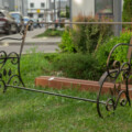 Лавка садова-паркова 1,5м з листками 15 тр (розбірна) — Зображення 3